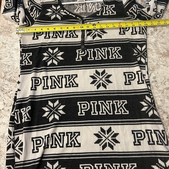 VS PINK Holiday Sleep Dress Shirt Fair Isle Large - Picture 7 of 10